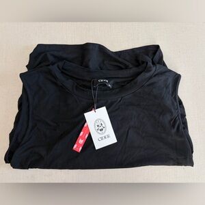 Cider Black Ruched Sleeveless Tank Top